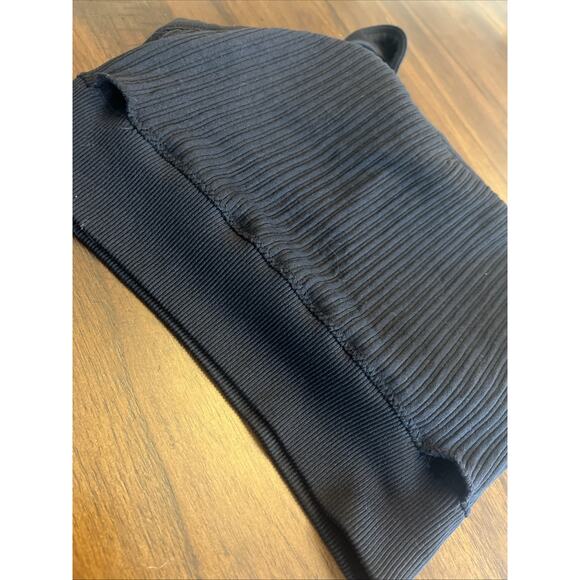 Aerie Ribbed Longline Highneck Padded Black Bralette Wmn Sz S Comfort Athleisure - Picture 5 of 6